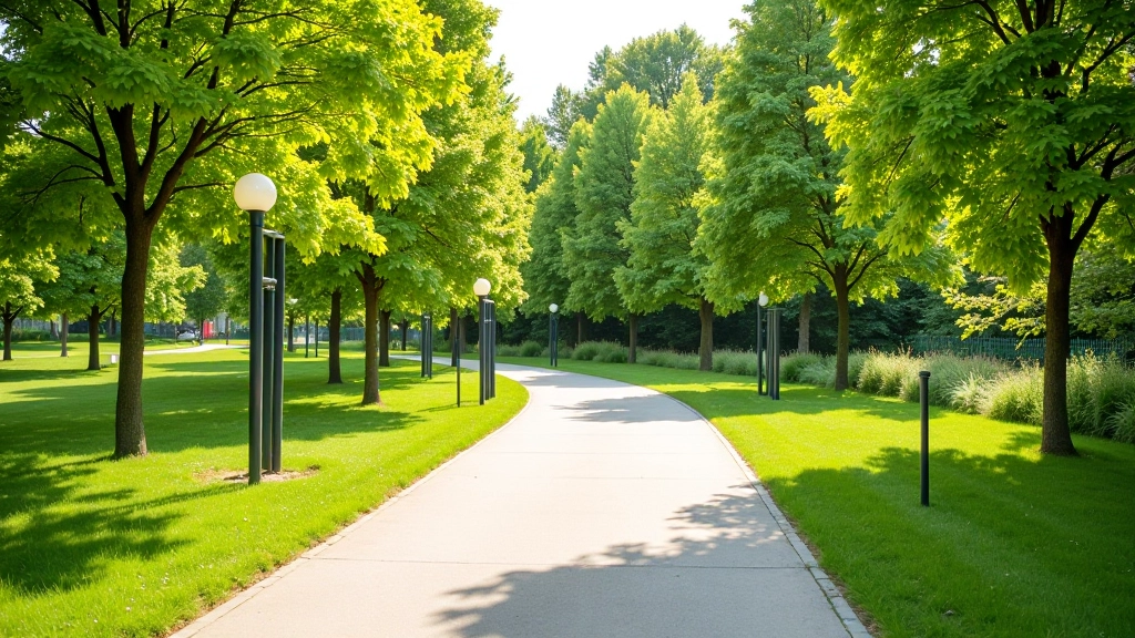 Sporta laukums parkā ar trenažieriem senioru grupi treniņiem
